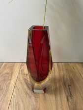Usado, Vaso facetado grande Alessandro Mandruzzato Murano, Itália 12" 🔥vermelho e amarelo comprar usado  Enviando para Brazil