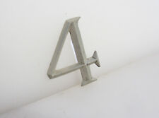 Placa de níquel vitoriana número casa "4" quatro antiguidades placa placa 2.3/8"H, usado comprar usado  Enviando para Brazil