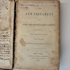 1848 New Testament American Bible Society Christianity Jesus Antique HC Book, usado comprar usado  Enviando para Brazil