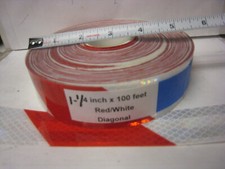 Fita reflexiva diagonal 3M BRZ983L PRATA VERMELHA conspicuidade 1-1/4" x 100'   comprar usado  Enviando para Brazil