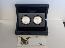 2012-S American Silver Eagle SÃO FRANCISCO 2 CONJUNTO DE MOEDAS PROVA/REV.PROVA COM CAIXA + CERTIFICADO DE AUTENTICIDADE comprar usado  Enviando para Brazil