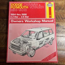 Minivan Dodge Caravan Plymouth Voyager 1984 - 1986 2.2 2.6 litros Haynes manual, usado comprar usado Minivan Dodge Caravan Plymouth Voyager 1984 - 1986 2.2 2.6 litros Haynes manual, usado comprar usado  Enviando para Brazil