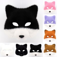 Máscara Animal Masquerade, Máscara de Raposa Meia Face Halloween, Máscara de Raposa de Pelúcia Realista comprar usado  Enviando para Brazil