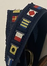 Cinto bandeira código náutico Lg correia marinha, pontas de couro bronzeado, feito nos EUA 42 polegadas comprar usado  Enviando para Brazil