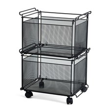 ARTESA PRESA ROLLING CESTA ORGANIZADORA DE ARMAZENAMENTO DE ARQUIVOS EMPILHÁVEL DOBRÁVEL - PRETA comprar usado  Enviando para Brazil