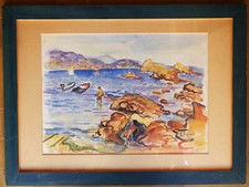 Grand tableau aquarelle d'occasion  Toulon-