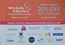 Mitchells butlers vouchers for sale  SUTTON