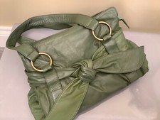 Green leather handbag for sale  NORWICH