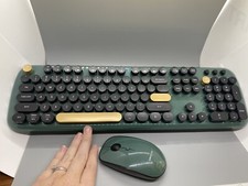 Computador de Ouro Verde ubotie Teclado Wireless Combo Mouse Máquina De Escrever flexível, usado comprar usado  Enviando para Brazil