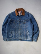 Jaqueta jeans vintage anos 80 Lee Storm Rider tamanho G cobertor forrado denim escuro, usado comprar usado  Enviando para Brazil