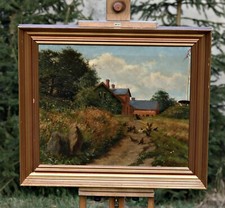 Carl Milton Jensen (1855-1928) - Summer Landscape Con Giardino,Dog & Galline comprar usado  Enviando para Brazil