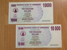 Billets zimbabwe 10000 d'occasion  Alfortville