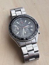 Usado, Seiko Pilot relógio cronógrafo V657-8120 40mm mostrador preto usado comprar usado  Enviando para Brazil