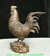 Estátua de Feng Shui 12 anos do zodíaco animal frango 11,8 pol. bronze puro antigo, usado comprar usado  Enviando para Brazil