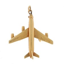 Usado, Berloque de avião vintage ouro amarelo - 14k movimentos de viagem aérea piloto comissário de bordo comprar usado  Enviando para Brazil