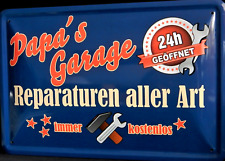 Blechschild papa garage gebraucht kaufen  Deutschland