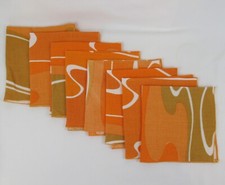 Conjunto de 8 guardanapos de pano vintage Vera Neumann laranja redemoinho linho comprar usado  Enviando para Brazil