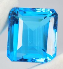 Pedra preciosa corte esmeralda azul água-marinha natural Santa Maria certificada 136,50 quilates comprar usado  Enviando para Brazil