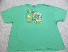 Usado, Camisa masculina Harley Davidson 5XL XXXXXL verde motoqueiro logotipo caveira comprar usado  Enviando para Brazil