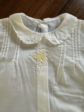 Vestido de algodão branco bordado vintage feito à mão Madeira Portugal infantil 6-12 meses, usado comprar usado  Enviando para Brazil