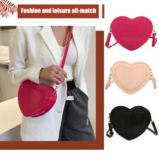 Mulheres PU Couro Cor Sólida Crossbody Shoulder Bag Retro Love Heart Shape Bolsa comprar usado  Enviando para Brazil