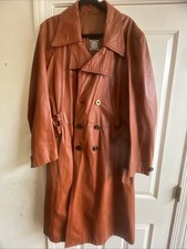 Casaco longo masculino vintage Earls Court Sienna cinto peito duplo acento tamanho G comprar usado  Enviando para Brazil