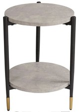 Mesa lateral redonda, mesa final 15,3" com 2 prateleiras de madeira para sala de estar, cama..., usado comprar usado  Enviando para Brazil