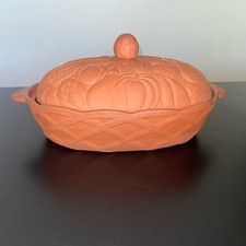 Caçarola de terracota terracota argila forno assador com tampa vintage comprar usado  Enviando para Brazil
