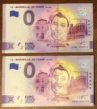 2021 BILLET MARSEILLE CHAVE N°2 FERNANDEL 0 EURO SOUVENIR NORMAL + ANNIVERSARY comprar usado  Enviando para Brazil