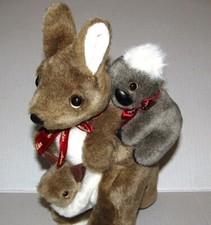 Canguru australiano com bebê Joey e mini urso coala de pelúcia 10" bicho de pelúcia comprar usado  Enviando para Brazil