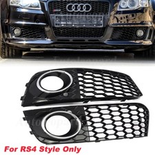 Para Audi A4 B8 2009-2012 RS4 estilo favo de mel farol de neblina grade parachoque preto comprar usado  Enviando para Brazil