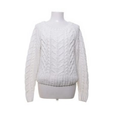 Cropp, dzianinowy sweter, rozmiar: XS, biały, poliamid/poliester, dzianina warkoczowa #fum, używany na sprzedaż  PL