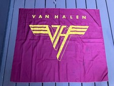 Banner de seda vintage anos 80 Old School VAN HALEN VH EDDIE EVH 45 pol X 38 pol comprar usado  Enviando para Brazil