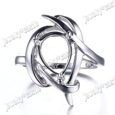 Venda anel fino de casamento semi-montagem prata esterlina 925 11x8mm pera, usado comprar usado  Enviando para Brazil