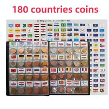 180 peças países regiões diferentes moedas dinheiro logotipo bandeiras coleções livro álbum comprar usado  Enviando para Brazil