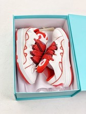 Tênis Curb de Couro Branco Vermelho Unissex Moda Casual Sapatos de Street Board, usado comprar usado  Enviando para Brazil