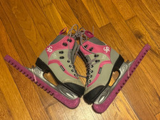 Patins de hóquei figura de gelo CCM Jamie Girl SP cinza rosa jovens crianças meninas tamanho 2 comprar usado  Enviando para Brazil