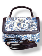 Bolsa de ombro feminina tiracolo floral boho – acabamento em couro sintético, bolsa azul comprar usado  Enviando para Brazil