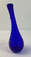 Usado, Vaso de vidro vintage Verrerie soprado à mão azul cobalto assinado comprar usado  Enviando para Brazil