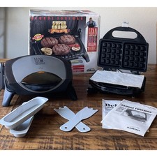 Grelhador George Foreman redutor de gordura e fabricante de waffle belga bônus RARO! comprar usado  Enviando para Brazil