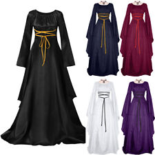 Vestido longo feminino renascentista medieval bruxa fantasia gótico vitoriano comprar usado  Enviando para Brazil