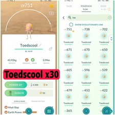 Pokémon Go | Toedscool x30 | Mini P T C 100K Stardust, usado comprar usado  Enviando para Brazil