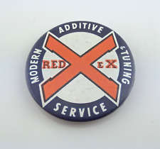 CRACHÁ VINTAGE REDEX MODERNO ADITIVO E SERVIÇO DE AJUSTE CELULÓIDE E BOTÃO DE ESTANHO c1980s comprar usado  Enviando para Brazil
