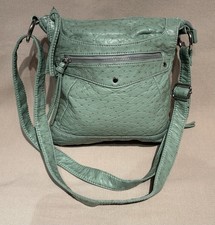 Usado, Bolsa tiracolo GAL verde couro de avestruz falso, bolsos, zíperes comprar usado Usado, Bolsa tiracolo GAL verde couro de avestruz falso, bolsos, zíperes comprar usado  Enviando para Brazil