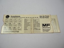 Massey Ferguson MF 31 86 87 186 187 487 500 510 520 Mähdrescher Einstelltabelle comprar usado  Enviando para Brazil