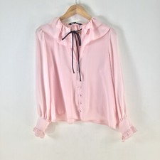 Blusa Zara feminina M aus 10 rosa manga longa babado 113994 comprar usado  Enviando para Brazil