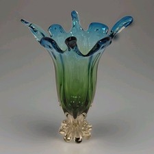 vase green large clear blue for sale  Jacksonville
