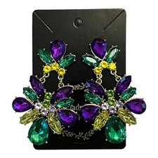 Brincos Mardi Gras, joias de festa de strass brilhante - GRANDE comprar usado  Enviando para Brazil