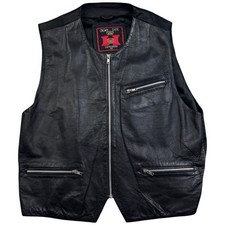 Leather waistcoat vintage for sale  OSSETT