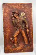 Usado, Vintage F. Rentz Esculpido à Mão em Madeira Alívio Elevado Obra de Arte Original Swagman comprar usado  Enviando para Brazil